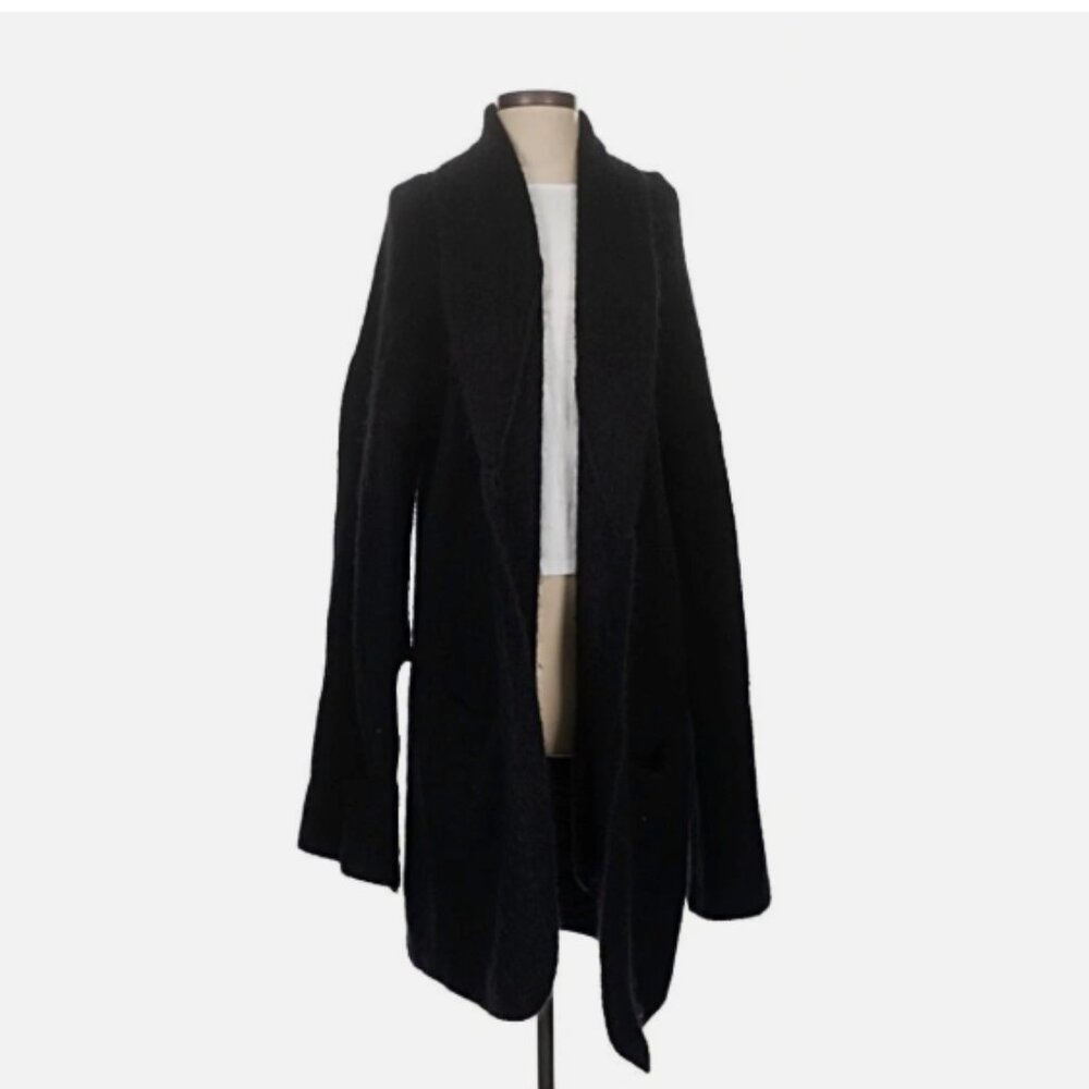 & Other Stories Wool Mohair Long Oversized Cardigan Small Black